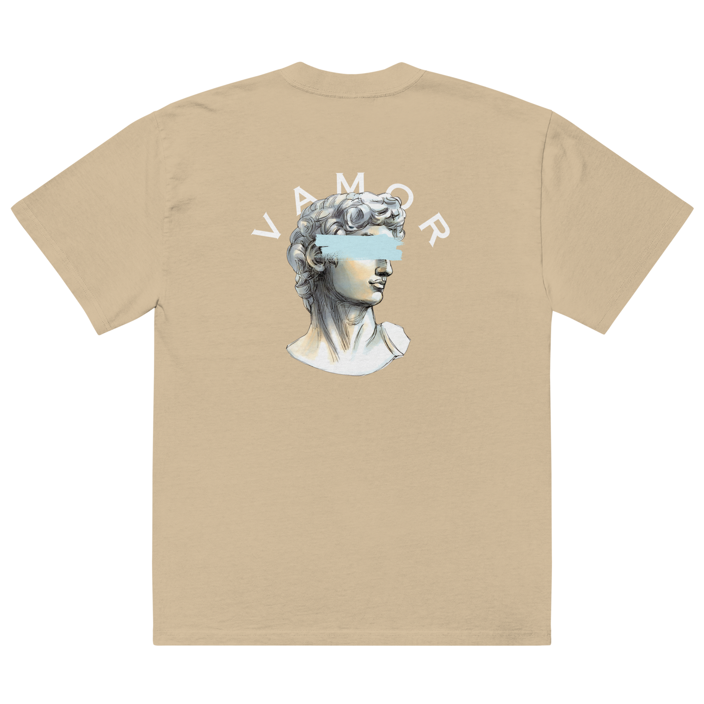 UNKNOWN Faded Khaki Graphic T-Shirt - Premium Streetwear by Vamor Studios - Back View