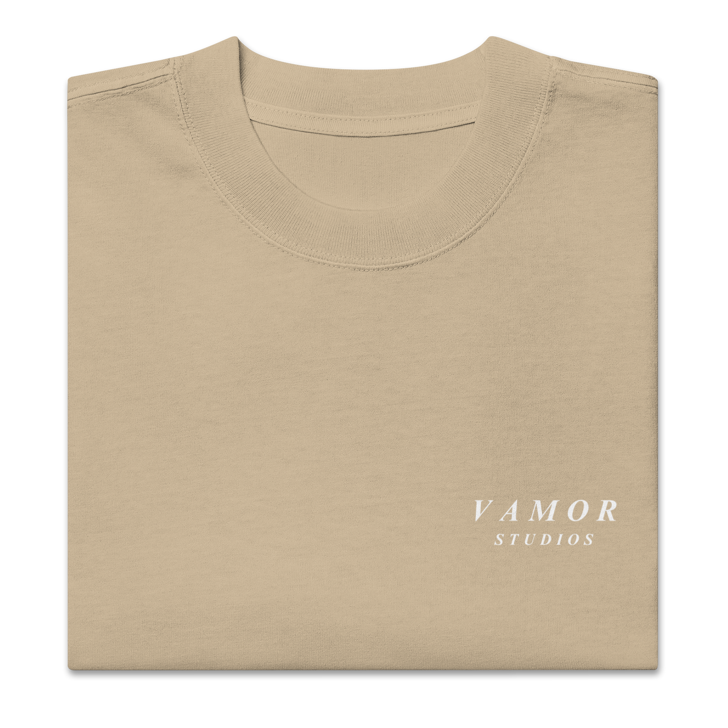 UNKNOWN Faded Khaki Graphic T-Shirt - Premium Streetwear by Vamor Studios - Front Folded