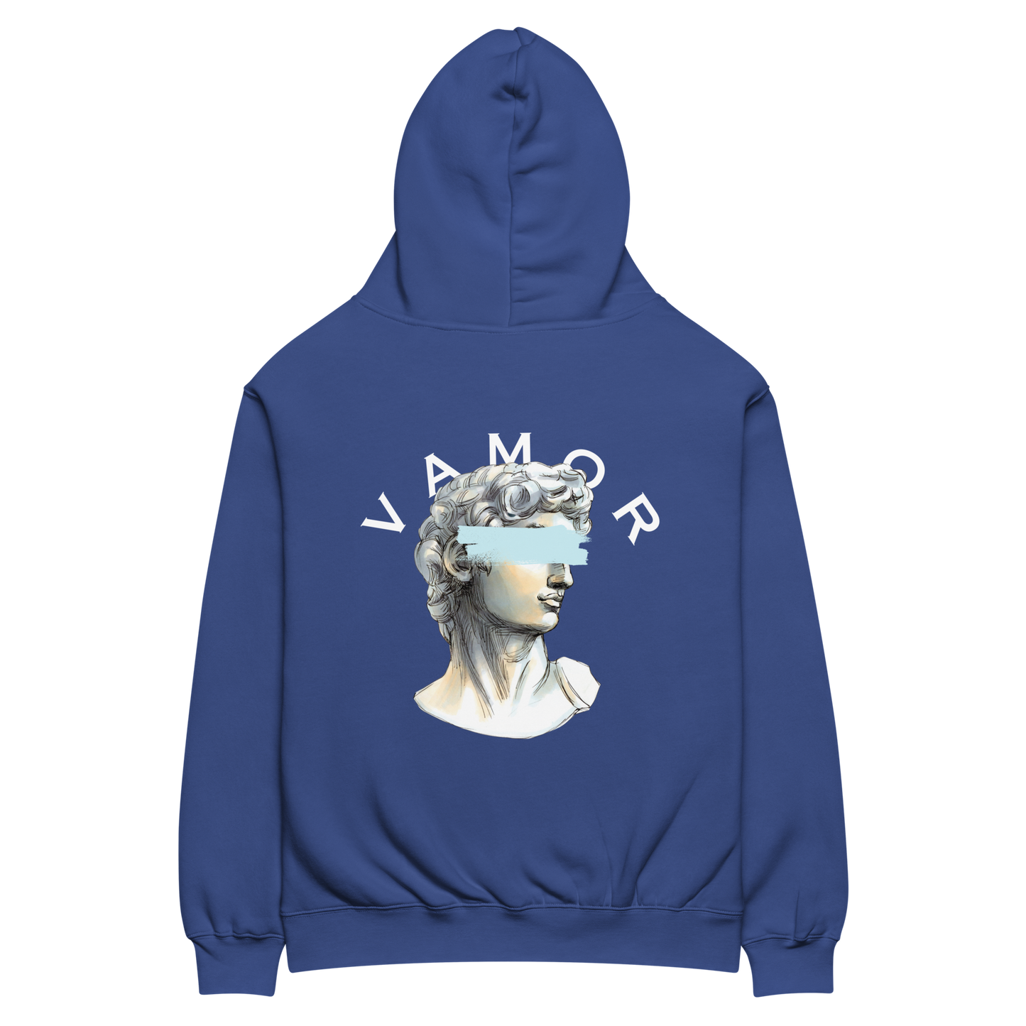 UNKNOWN Cobalt Hoodie - Premium Streetwear by Vamor Studios - Back View