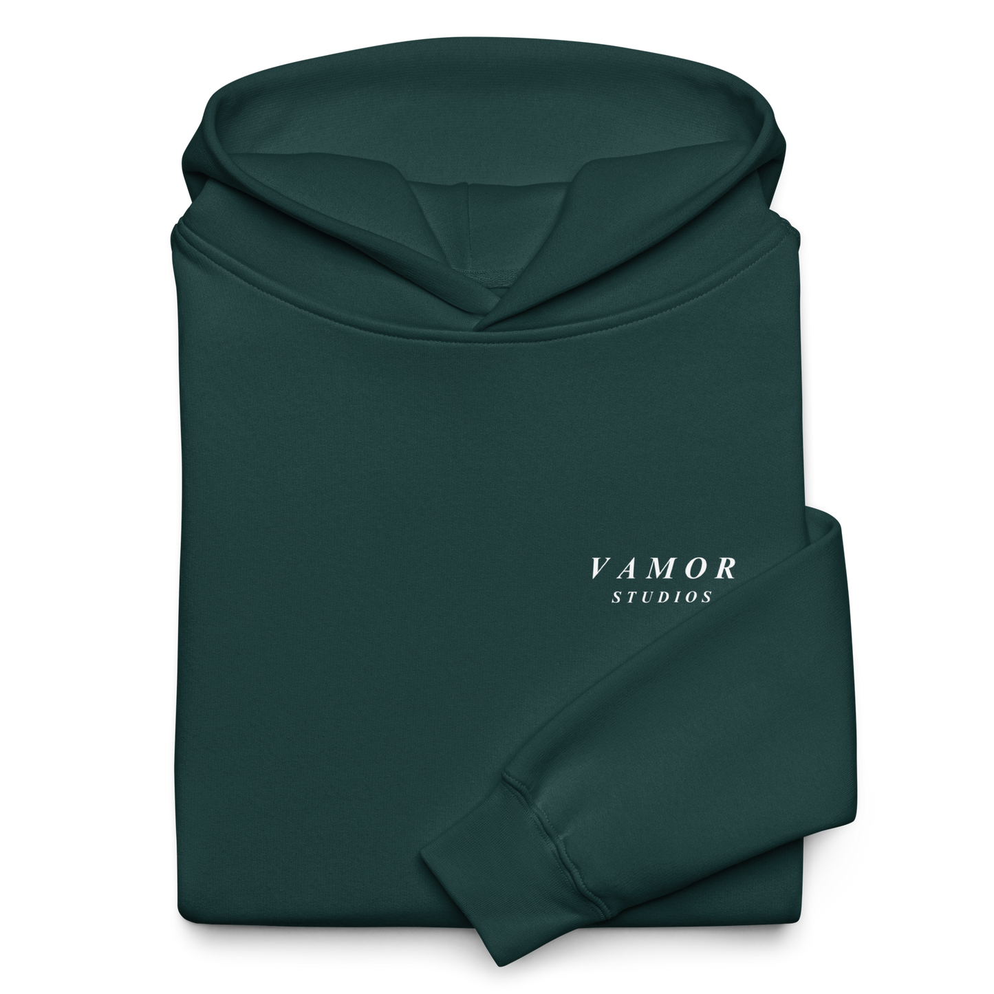 UNKNOWN Pine Green Hoodie - Premium Streetwear by Vamor Studios - Front Folded