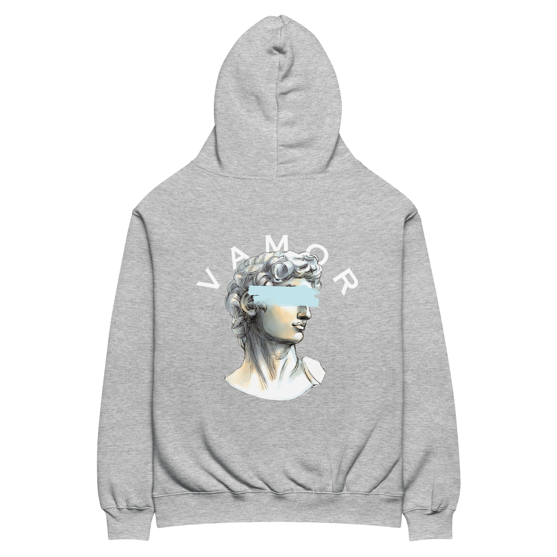 UNKNOWN Grey Hoodie - Premium Streetwear by Vamor Studios - Back View