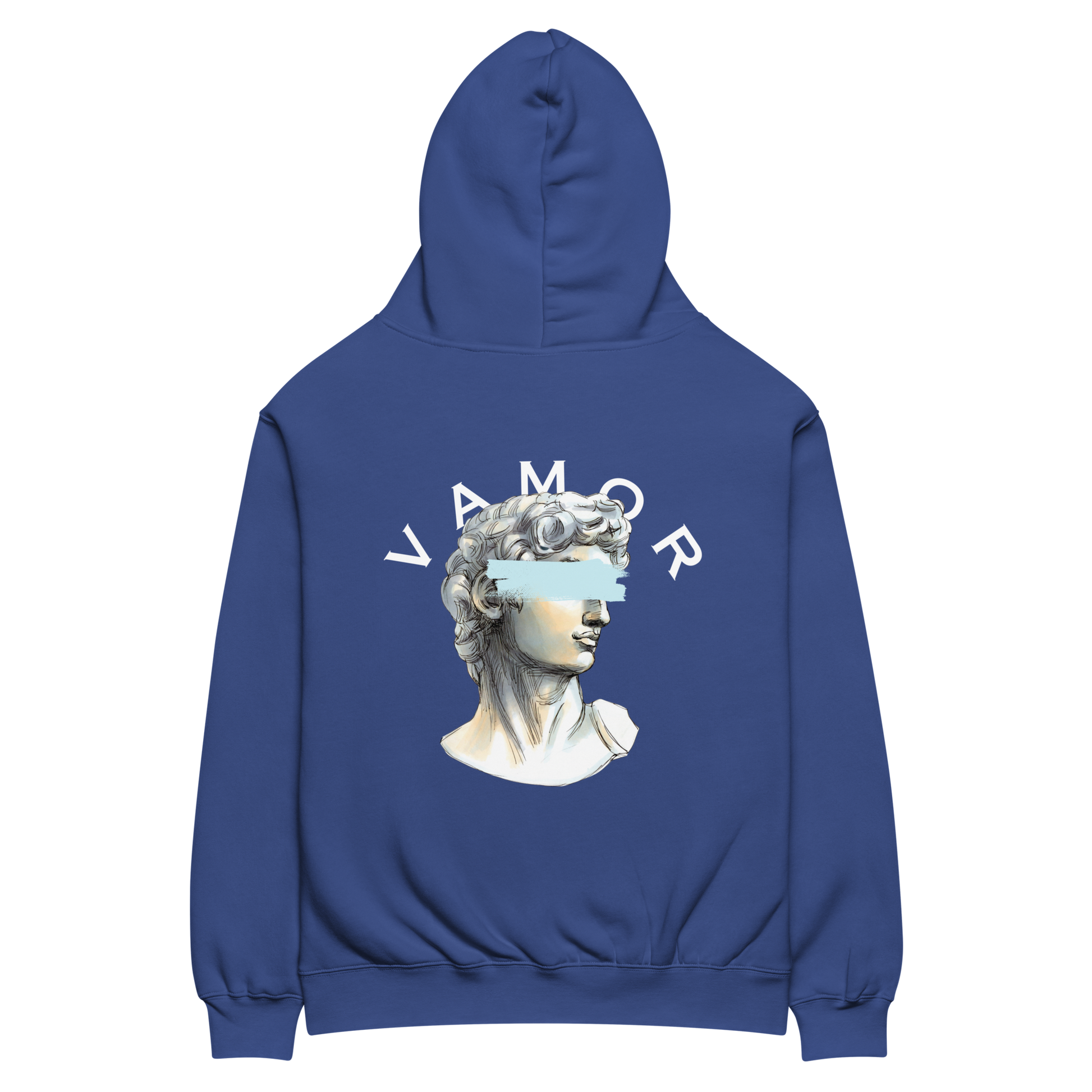 UNKNOWN Cobalt Hoodie - Premium Streetwear by Vamor Studios - Back View