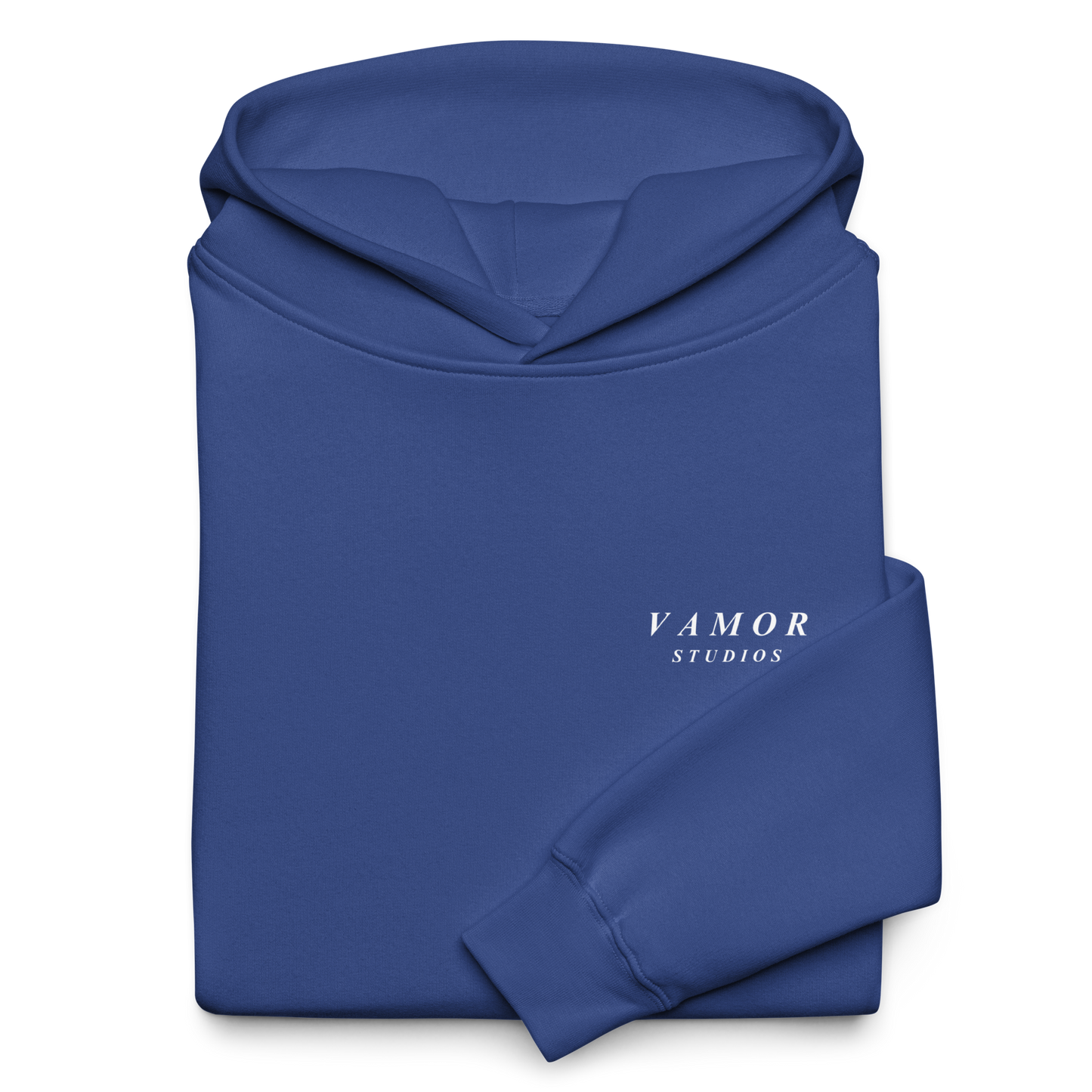 UNKNOWN Cobalt Hoodie - Premium Streetwear by Vamor Studios - Front Folded